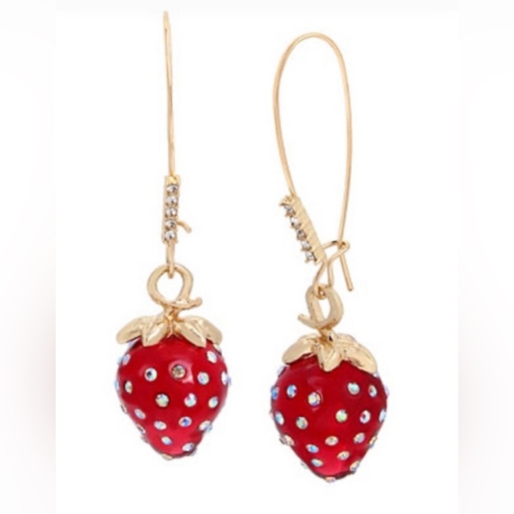Betsey Johnson Woman’s Strawberry Drop Earrings NWT